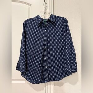 Ralph Lauren Dark Blue Polka Dot Shirt